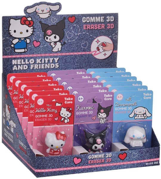 Hello Kitty Friends 3D-Radierer, im 18er Display