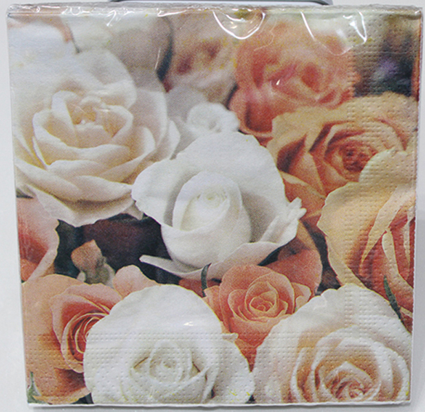 Premium flower motif napkins, 33x33cm, 3-ply, for a great