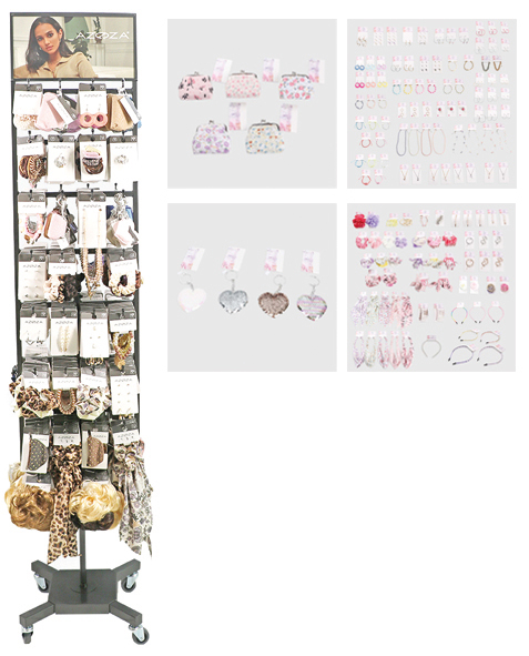 Hair jewelry stand with approx. 45 different