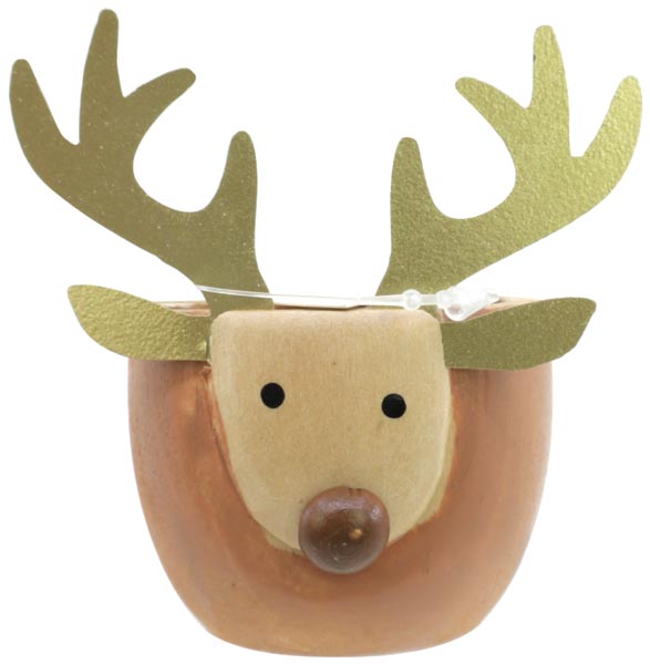 Goldiger Elch mit großem Geweih 7,5x6,8cm