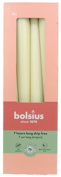 Taper Candles Set of 24,5x2,4cm creme,