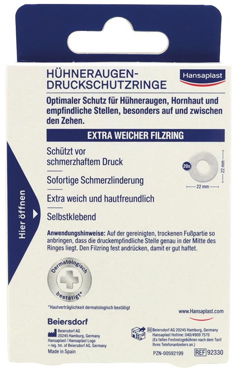 Hansaplast Hühneraugen Druckschutzringe 20er