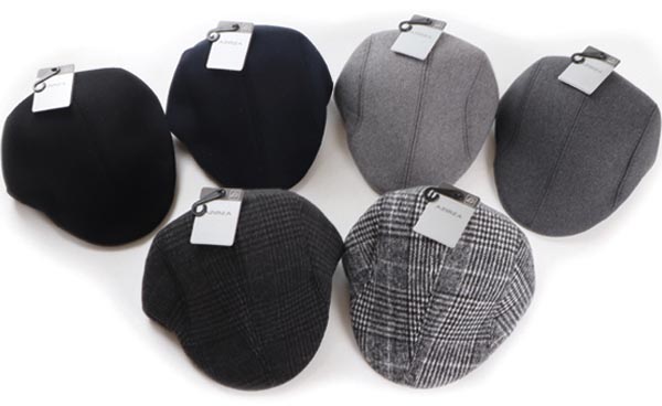 Winter men's flat cap 58+59 6 ass.