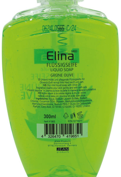 Elina Olive Seife flüssig 300ml mit Spender