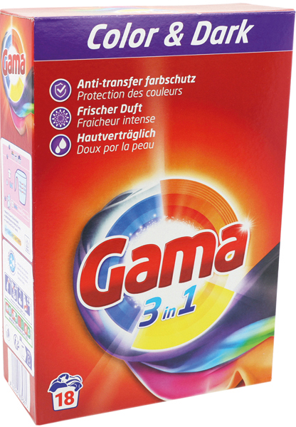 Gama Vollwaschmittel Color 18WL 1,08kg Packung