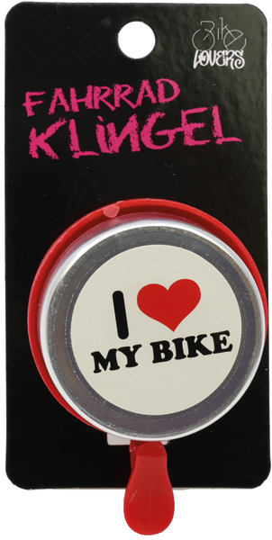 Bike Lovers bicycle bell with saying, on card