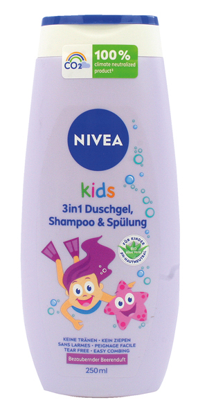 Nivea Kids 3in1 Shower Gel Shampoo + Rinse 250ml