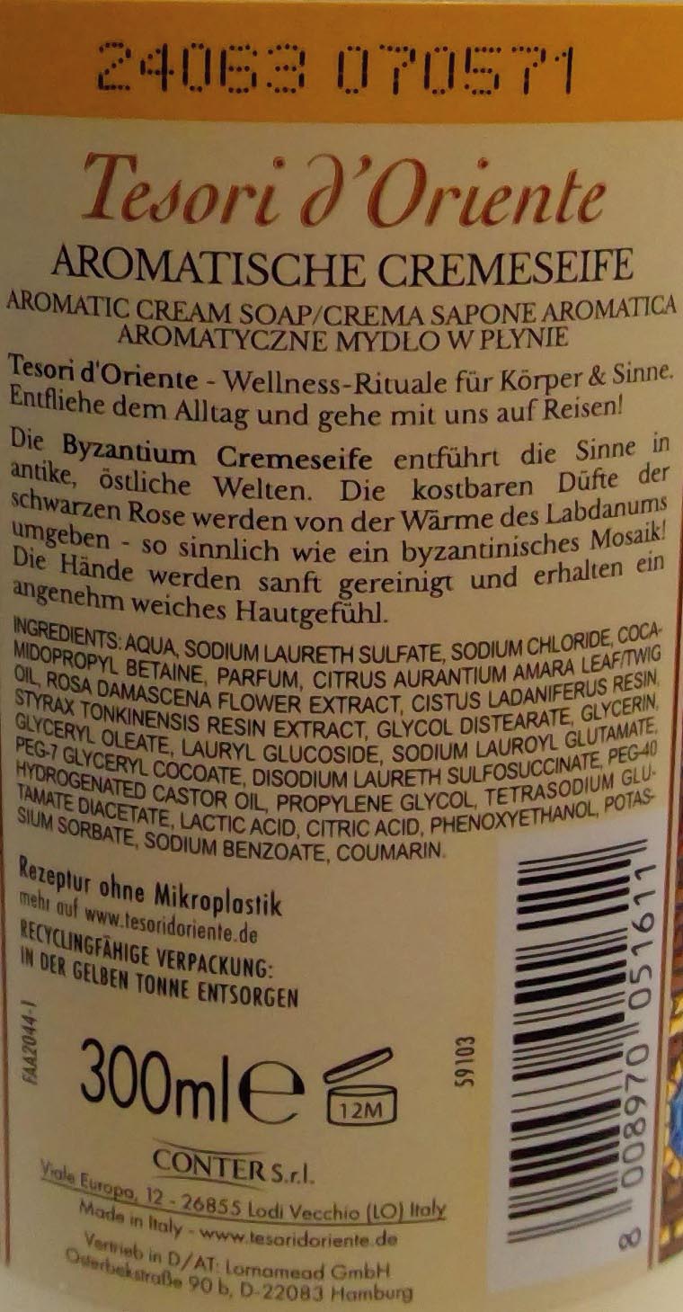 Tesori d'Oriente liquid soap Byzantium 300ml