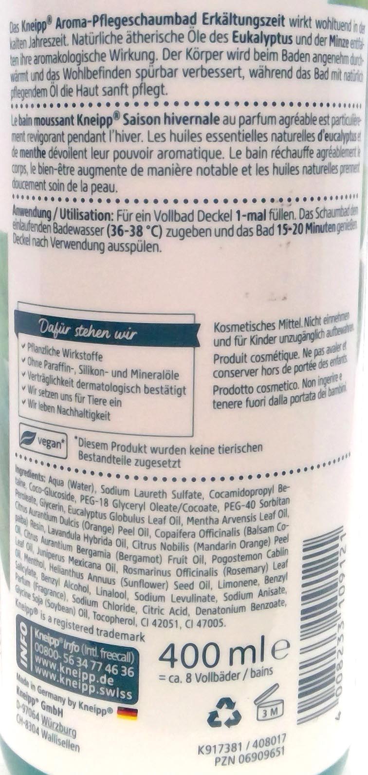 Kneipp Aroma Bubble Bath 400ml Eucalyptus