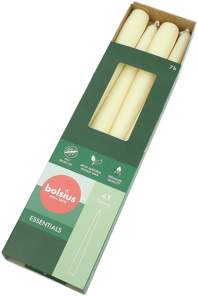 Taper Candles Set of 24,5x2,4cm creme,