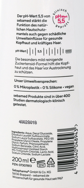 Sebamed shampoo 200ml every day