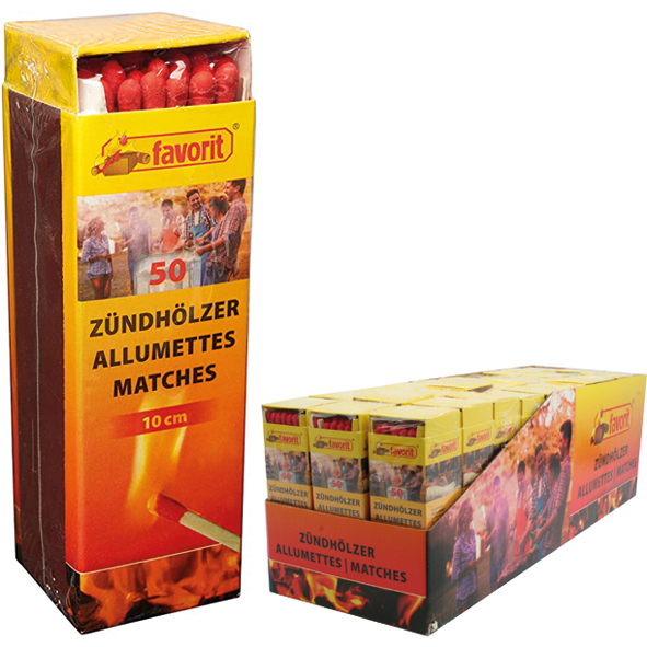 Safety matches 10cm long, 50 pieces 100% FSC