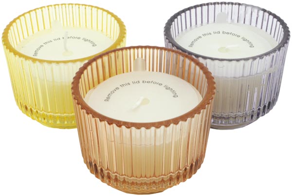 Kerzenglas rund mit edler Struktur 7,5x7,5x6cm