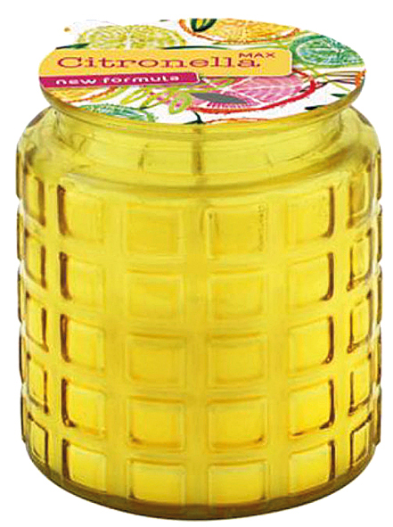 Candle Citronella 170g yellow glass, white wax