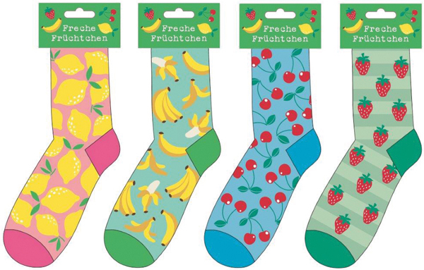 Women's socks fruits 4/s Headcard 36-41 4/s Material: 65%