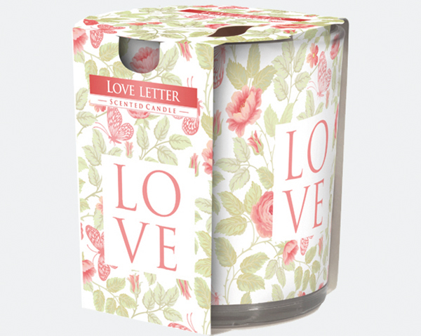 Bougie parfumée Motiveglass Lettre d'amour 100g