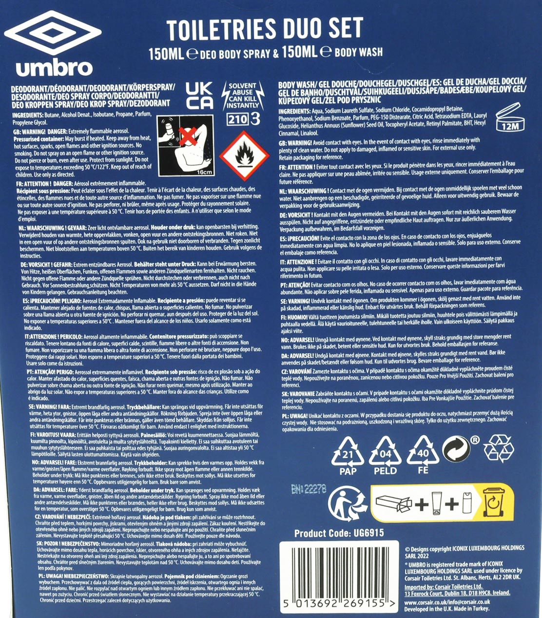 Umbro GP tempo Deo 150ml + SG 150ml for her