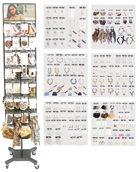 Hair jewelry stand with approx. 37 different