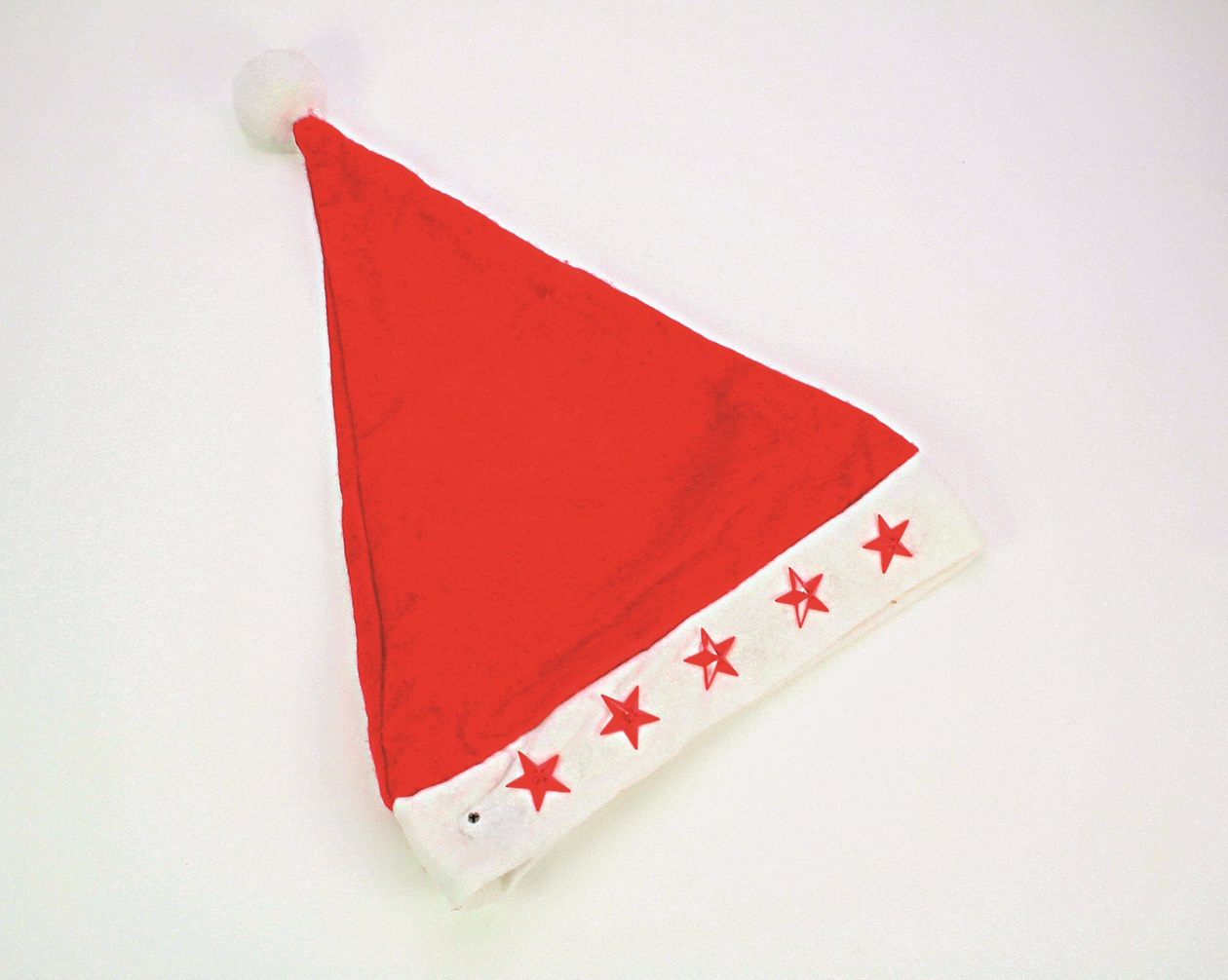 Felt Santa hat 30x1x40cm, red decoration stars