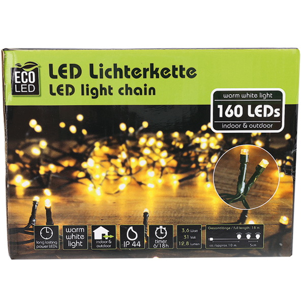 LED Lightchain 160 LED warmwhite outdoor (IP 44)