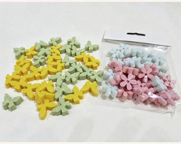 Großes Set Streublumen 2x0,8x2cm, Farben sortiert – ideal