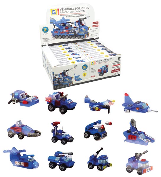 Bausteine im Display Polizei 11,5cm, 12 fach sort.