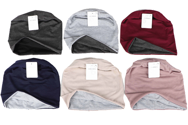 Winter Women Beanie reversible 2 colored 6fold