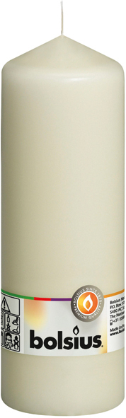 Pillar candle 200mm x 68mm champagne colour