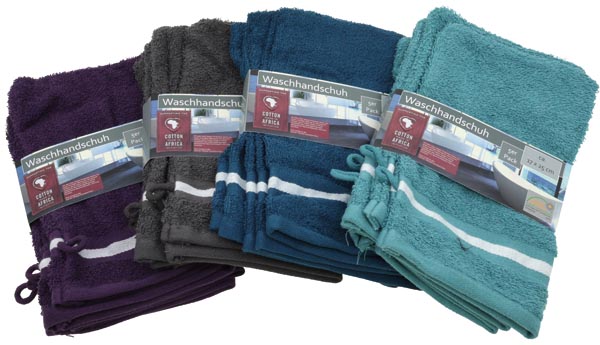 Wash glove 5's 17x25cm colours assorted
