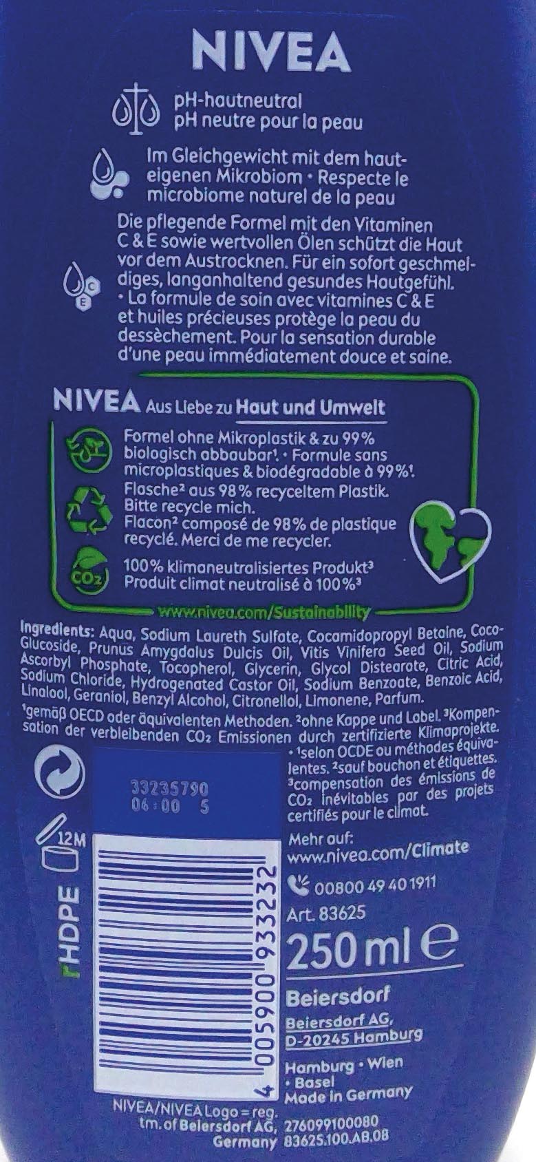 Nivea Shower 250ml Cream Care