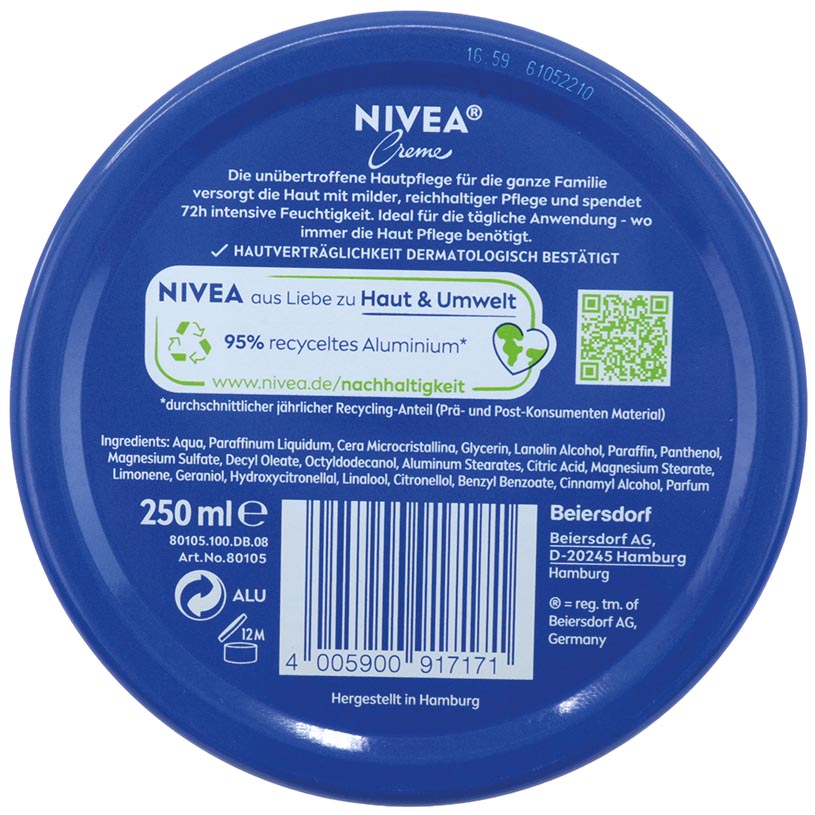 Crème Nivea 150ml Boîte