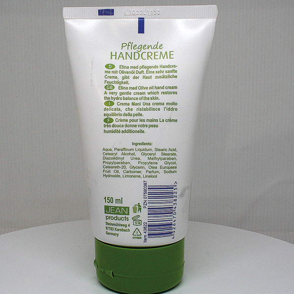 Crème Elina pour les mains 150ml Huile olive Tube