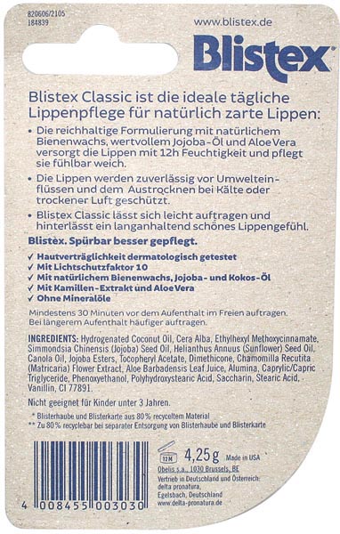 Blistex Lippenpflegestift Classic 4,25g