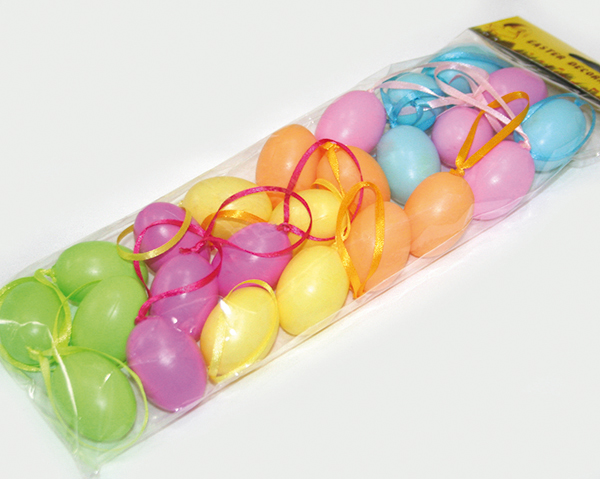 Eastereggs plastic set of 24 in pastel colours