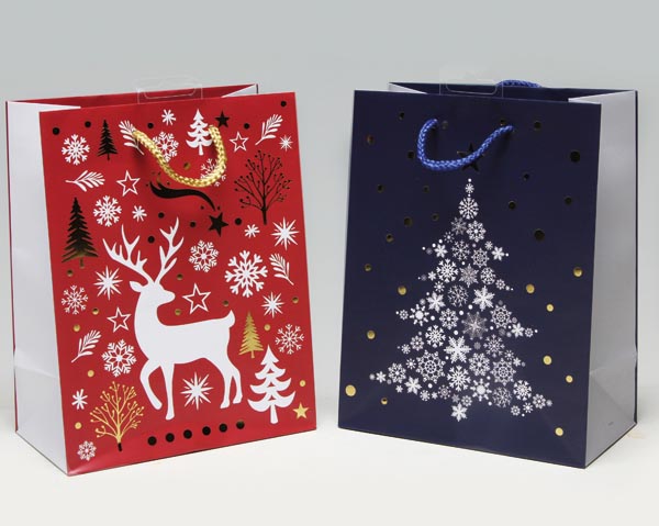 Geschenktasche 23x18cm, Elch oder Baunm HOTSTAMP