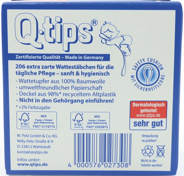 Q-tips Wattestäbchen 206er Box