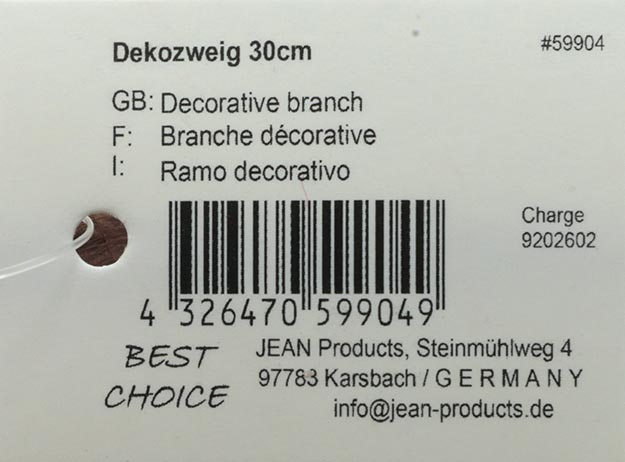 Edler Dekozweig XL 30cm mit 12 Beeren