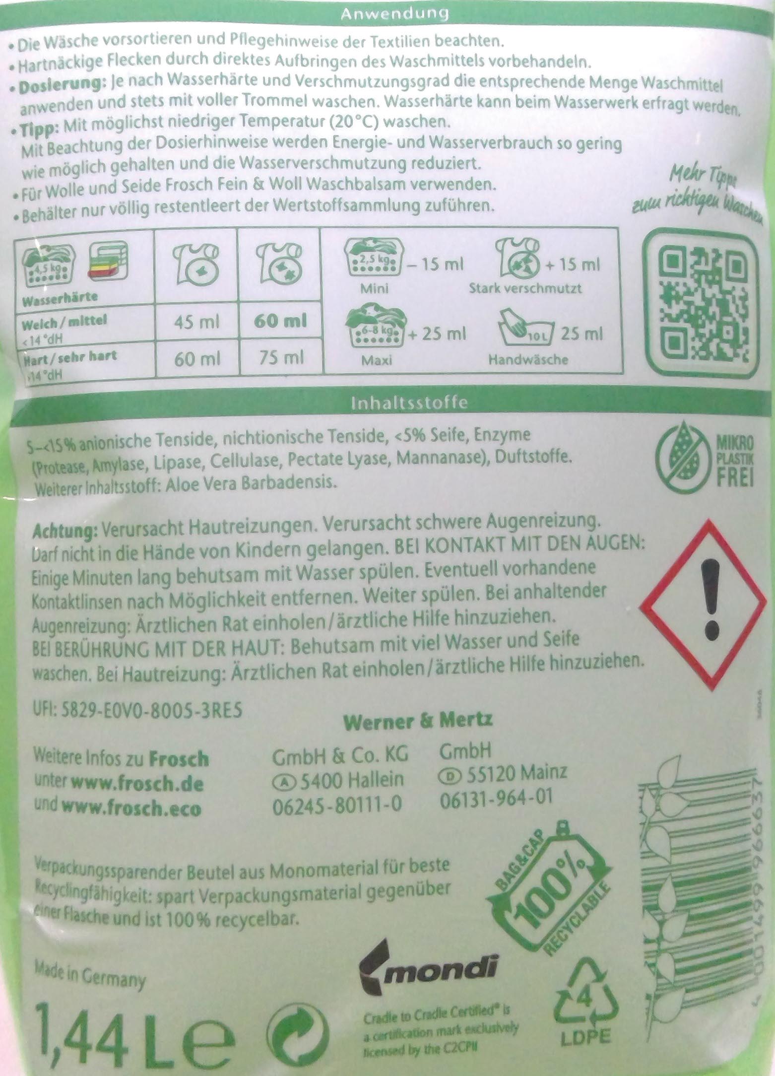 Frosch Flüssig-Waschmittel 24WL Aloe Vera