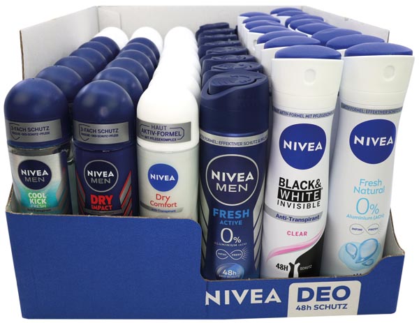 Nivea déo spray 150/roller 50ml boîte de 48 mix