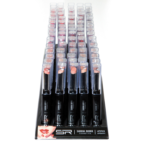 Cosm. Lipstick nude 75pcs Tray, 12 col. assorted