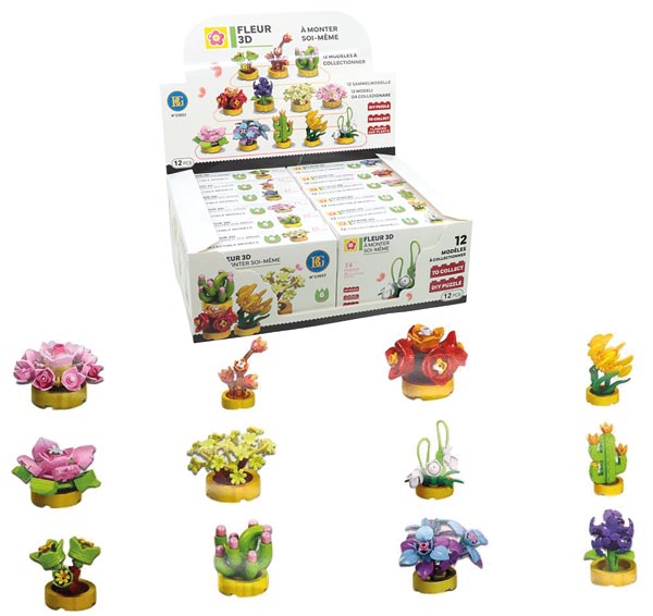 Bausteine im Display Blume 11,5cm, 12 fach sort.