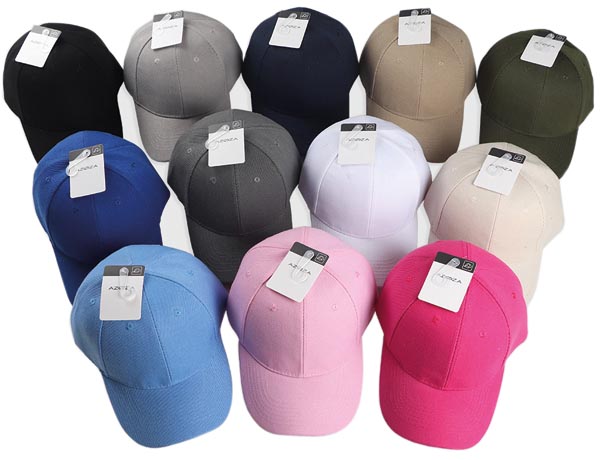 Casquette baseball 12 couleurs ass. taille 56-58