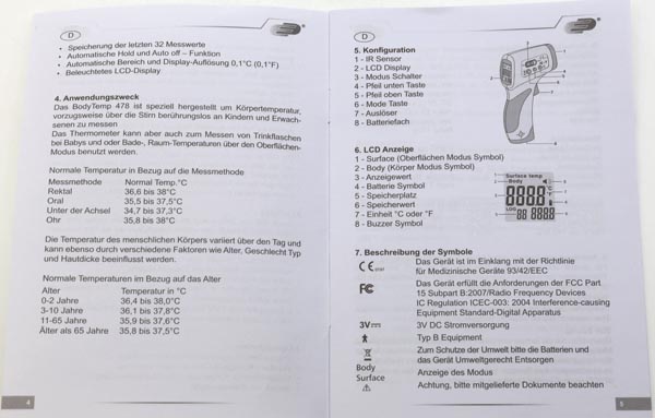 Infrarot Fieberthermometer Body Temp 478