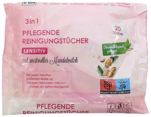Feuchttücher 20er 3in1 Sensitiv mit Mandelmilch