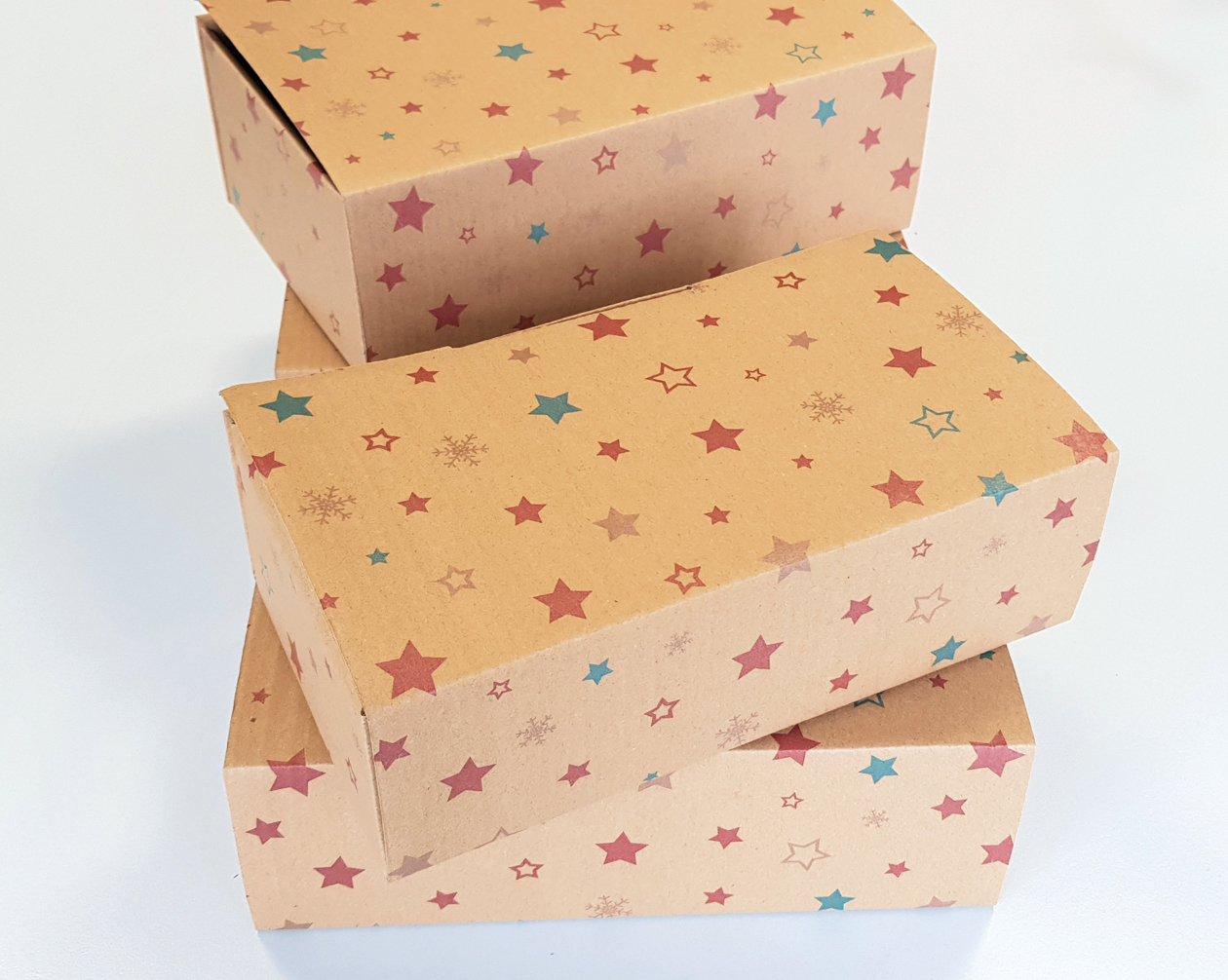 Geschenkboxen Kraft, 4er Set, flach gep., 27x