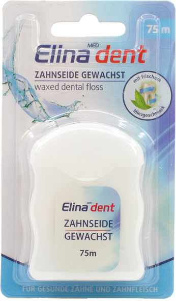 Dental floss Elina Dent 75m waxed mint flavour