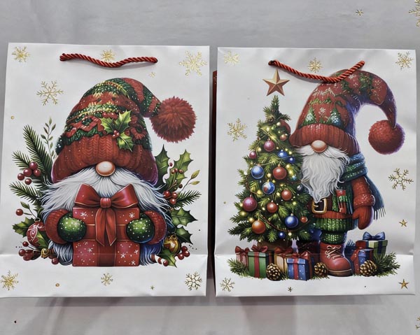 Gift bag XL 32x26x10cm, in a trendy design, with a chic red