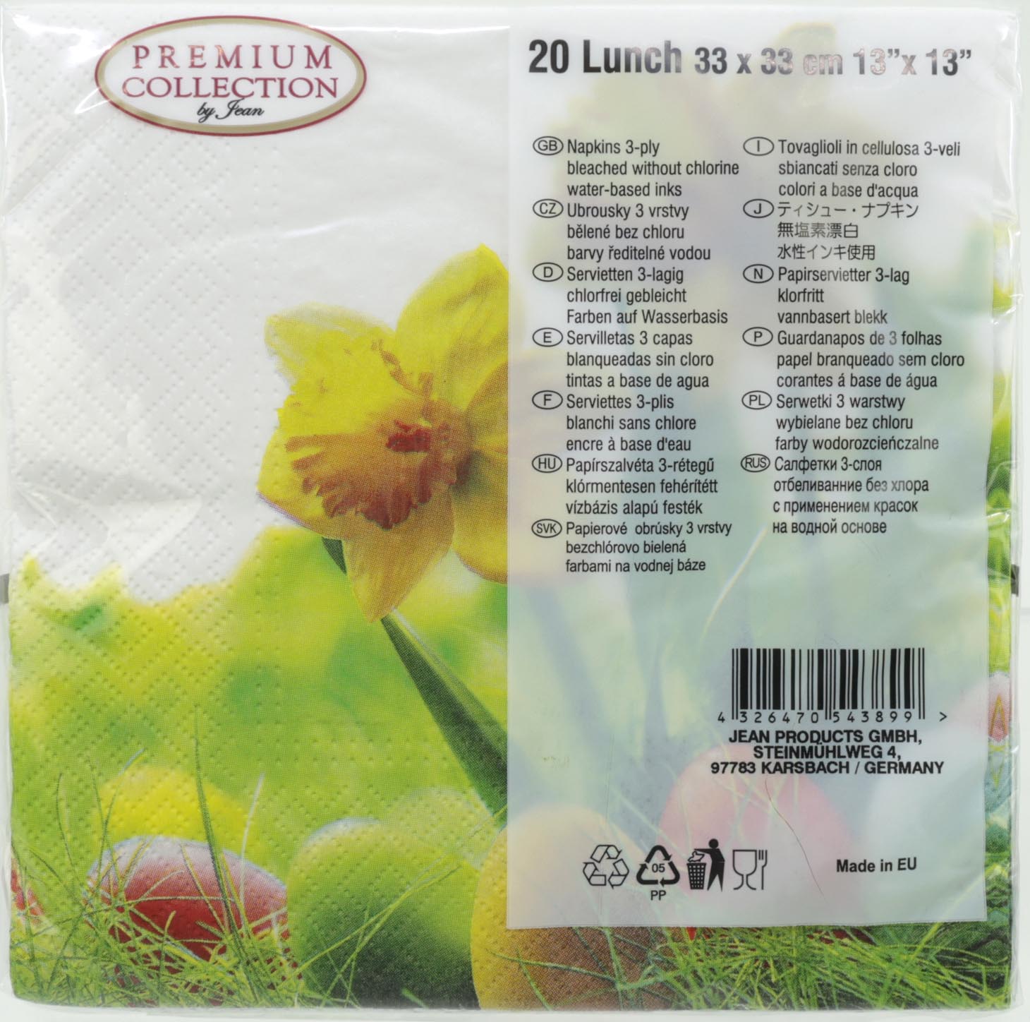 Premium Servietten 'Osterglocken' 20er 33X33cm