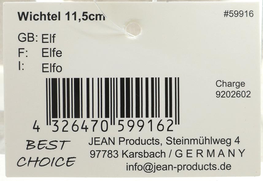 Wichtel aus Filz 13x7,5cm, mit Holzpaket