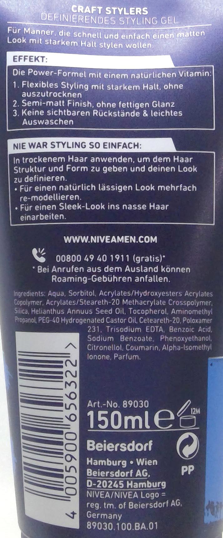 Nivea Hair Gel Styling 150ml